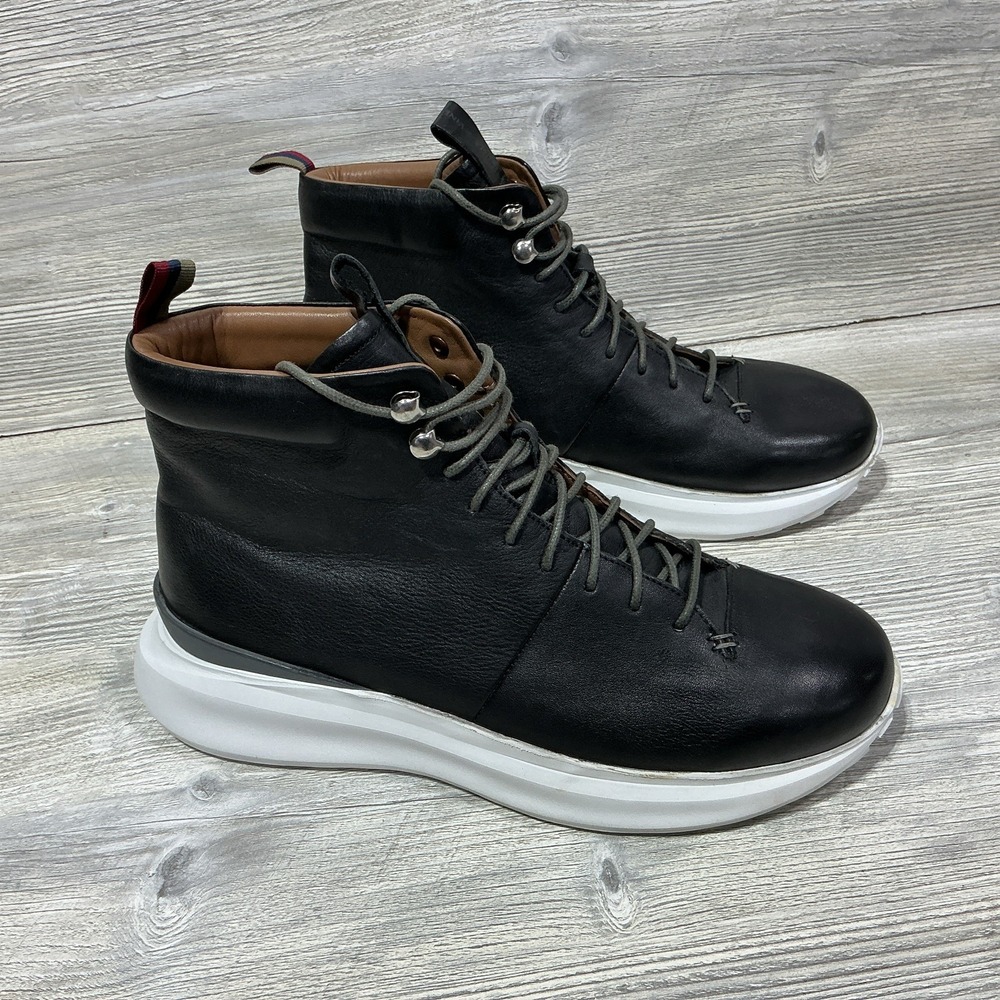 Thomas & Vine Black Leather Gentleman's Lace Up Extra Light Casual Boots Size 10